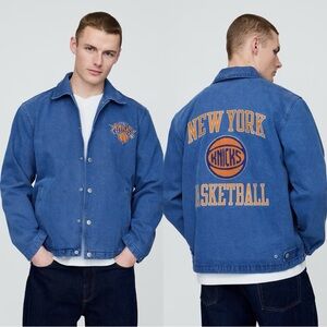 Gap NBA New York Knicks Logo Denim Coaches Jacket